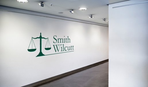 hallway with Firm logo